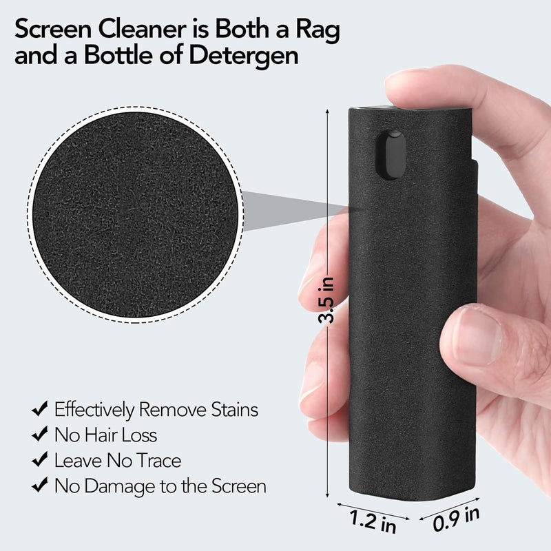 usefulpro 3 Pcs Fingerprint Proof Screen Cleaner, 3 in 1Touchscreen Mist Cleaner Spray Wipe Screen Cleaner Soft Fiber Flannel, Safe for All Phones Glasses Tablet Laptop TV Watch Screens(Grey) - Image 4